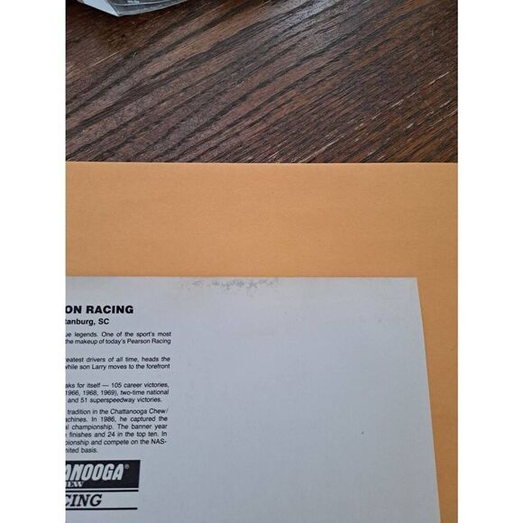 Vintage Larry & David Pearson Driver Card Chattanooga Chew Swisher Sweets Nascar - Picture 3 of 3